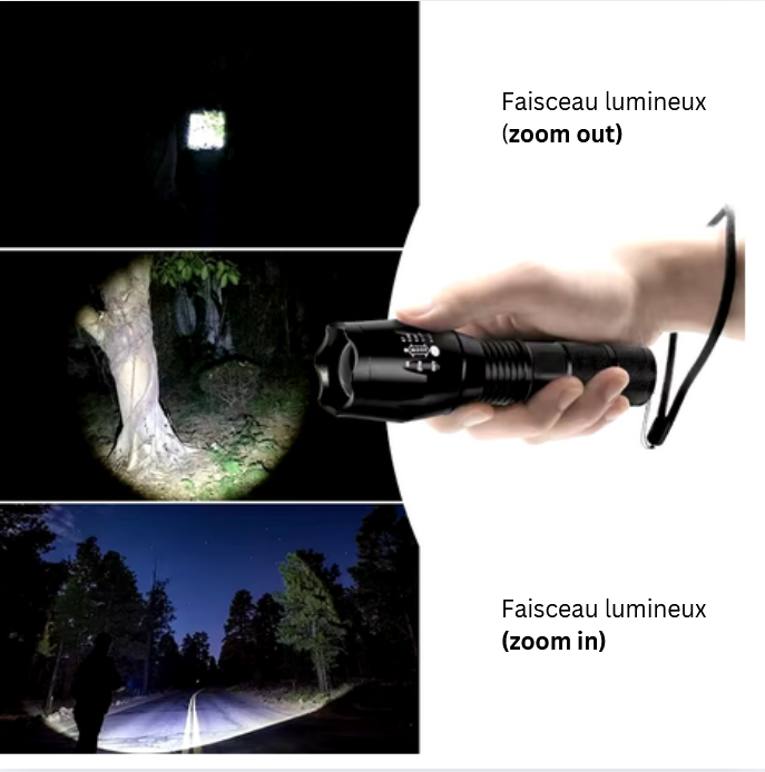 Lampe Ultra Puissante Rechargeable | 5 modes d'éclairage