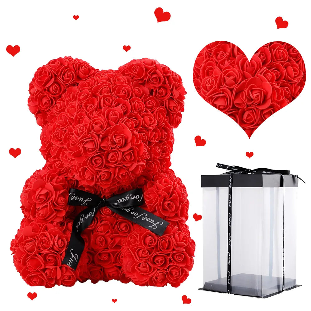 Ours en Forme d'Ours en Rose Artificielle