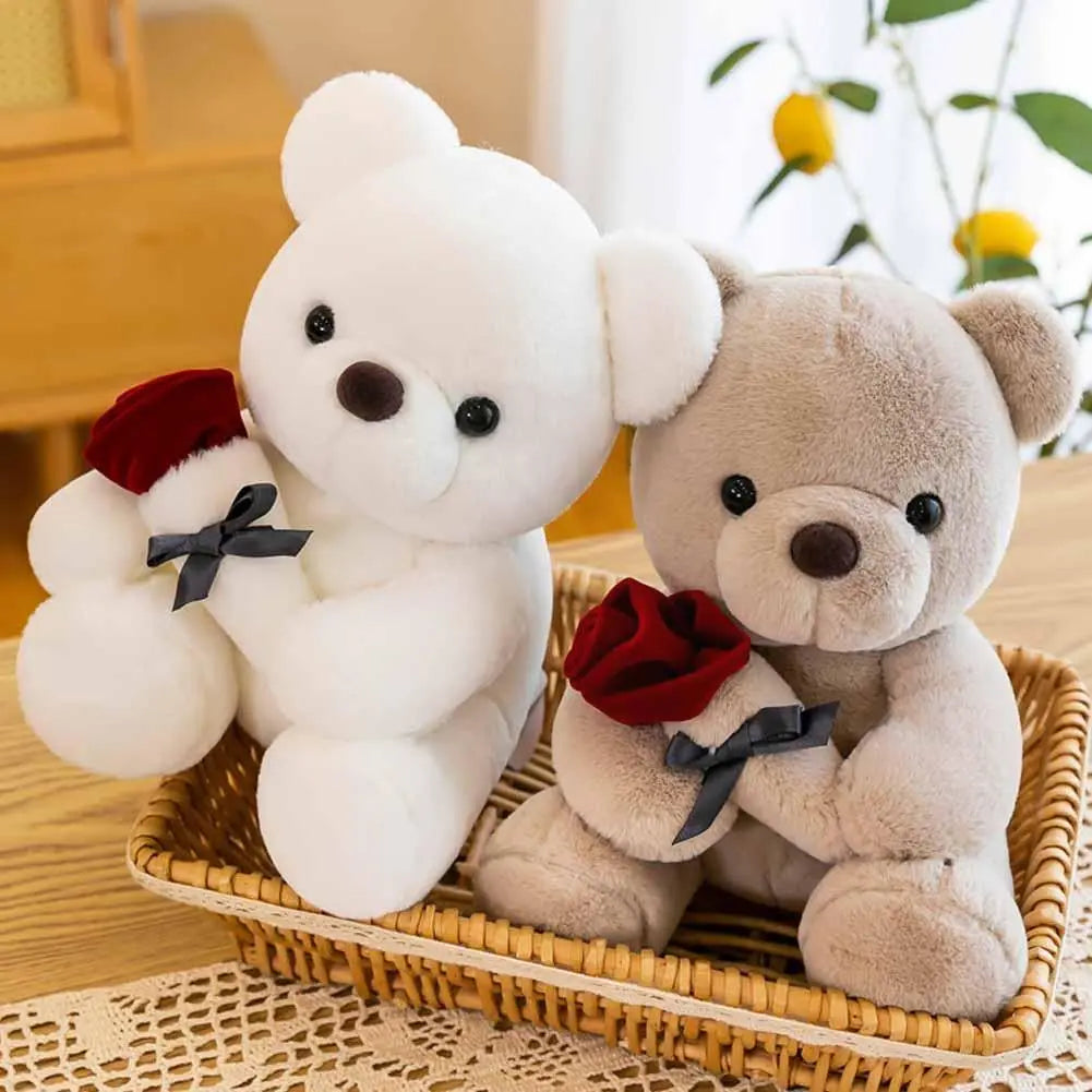 Peluche Ourson Kawaii avec Rose "Je t'aime"