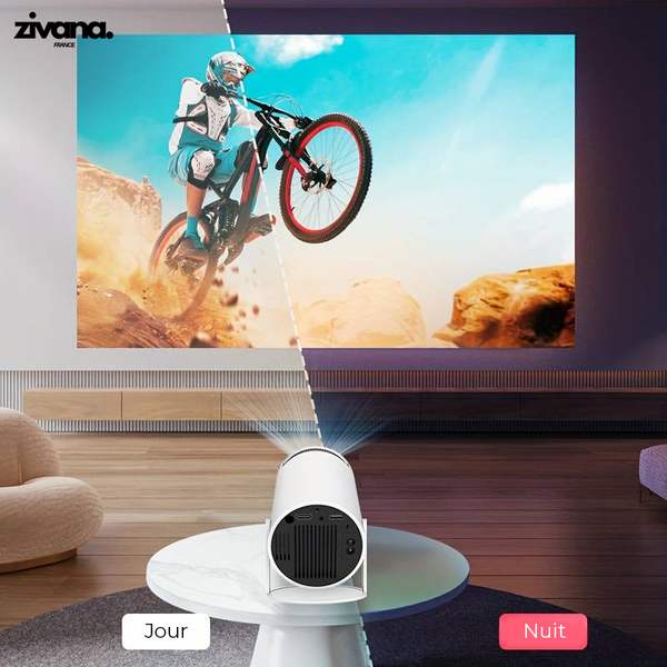 Smart Mini Projecteur 4K | Écran Géant, 130 pouces (Netflix, Amazon Prime, Youtube, etc.)