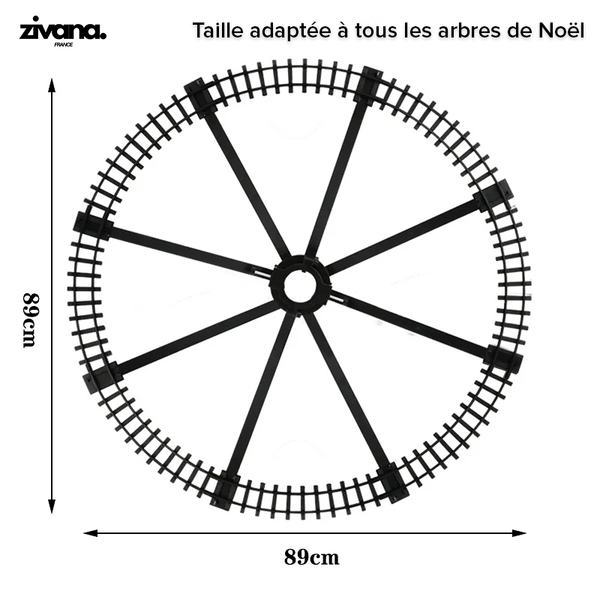 Train de Noël Lumineux sur Rail de Décoration pour Sapin